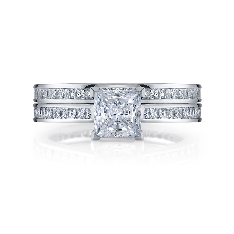 Deutsch Signature Eternity Bridal Set with Channel Set Princess Diamonds