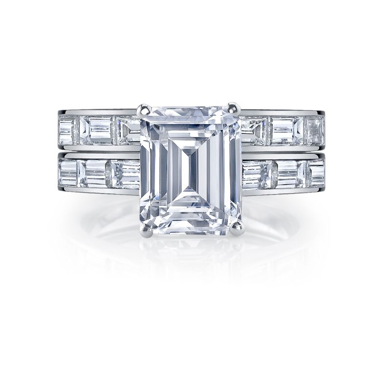 Deutsch Signature Eternity Bridal Set with Channel Set Baguette Diamonds