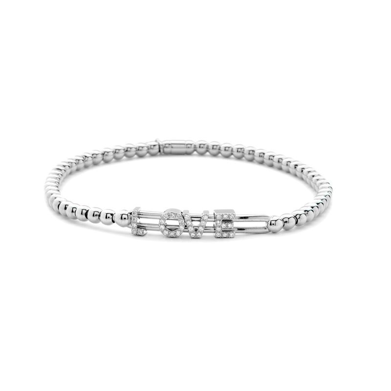Hulchi Belluni Tresore Bracelet, 18K White Gold Love