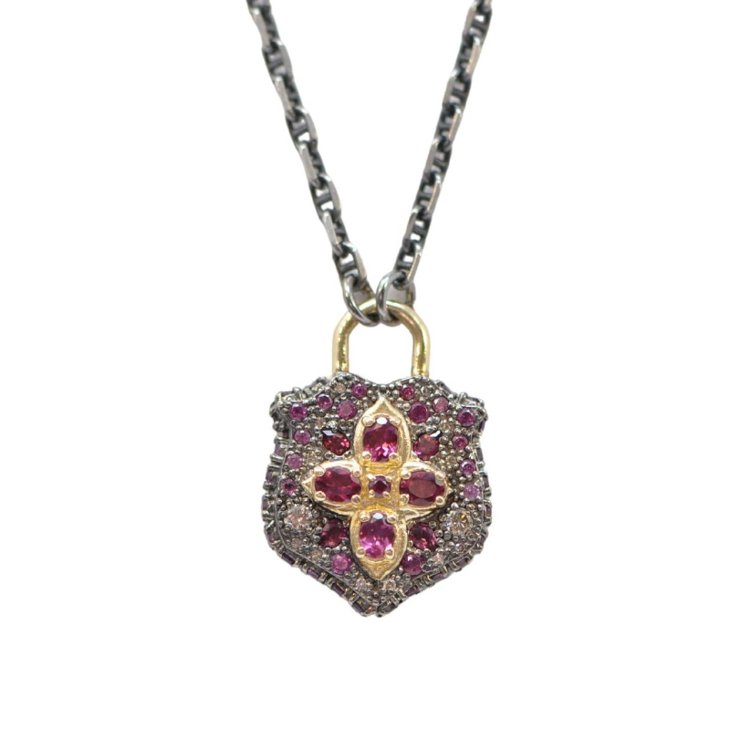 Armenta Pave Shield Necklace