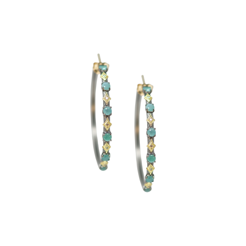 Armenta Crivelli And Grandidierite Hoop Earrings