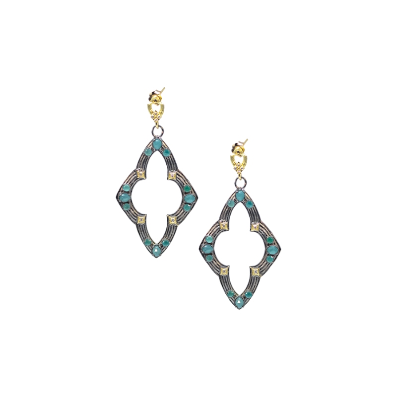 Armenta Blackened Sterling Silver Gradidleritr Criville Open Drop Earrings