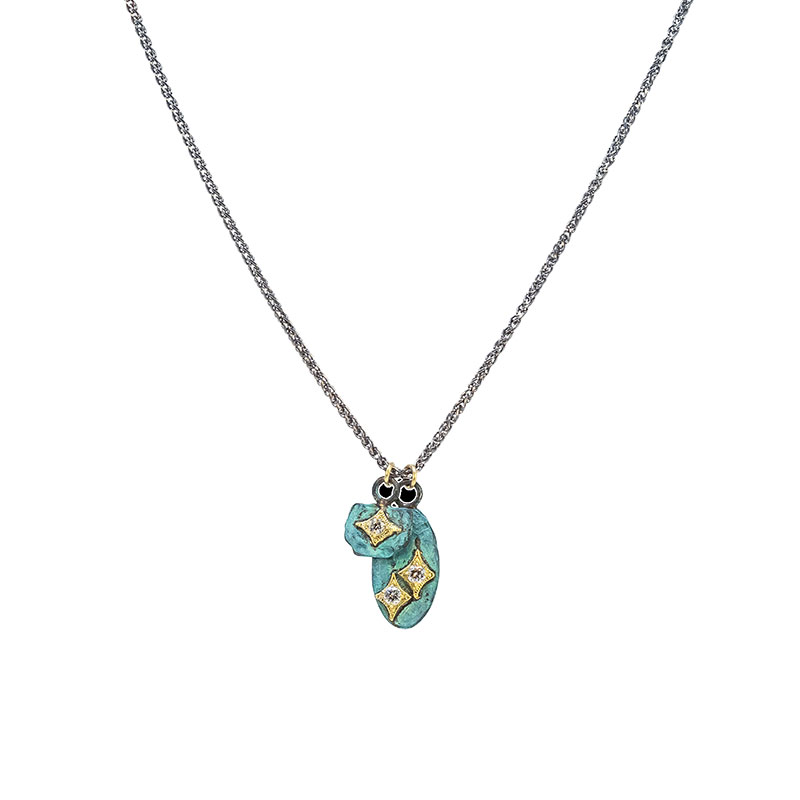Armenta Enhancer In Teal Patina Pendant