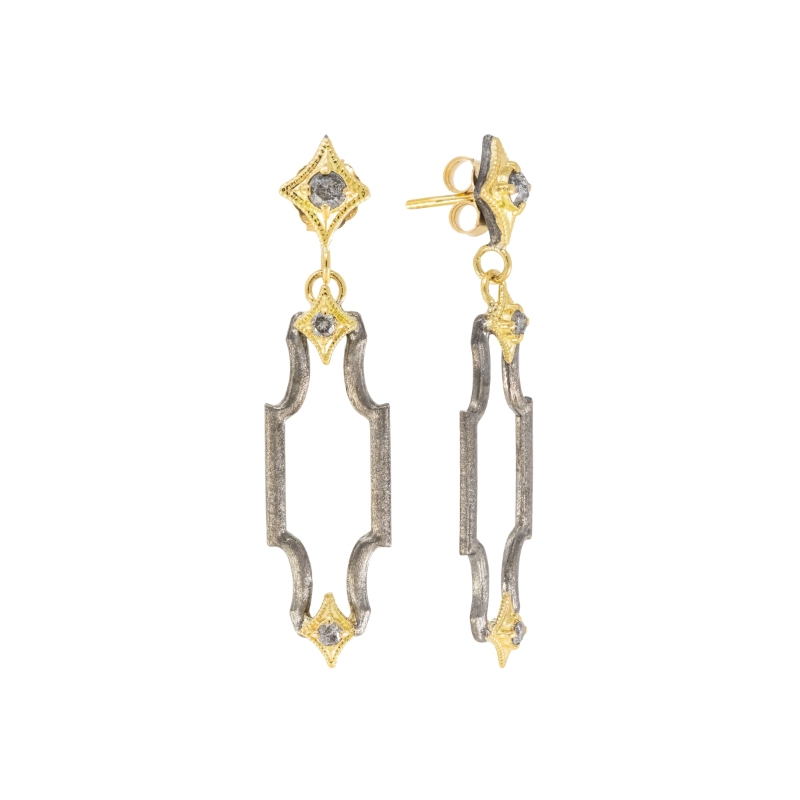 Armenta  Diamonds Compressed On Crivelli Hook Drop Earrings