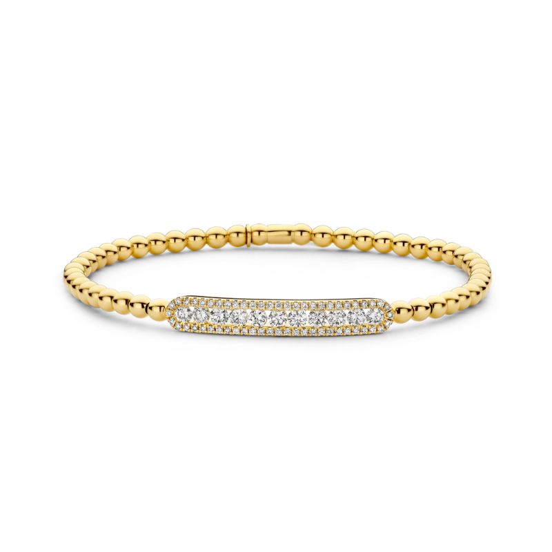 Hulchi Belluni 18k Yellow Gold .92 ctw Diamond Stretch Bracelet