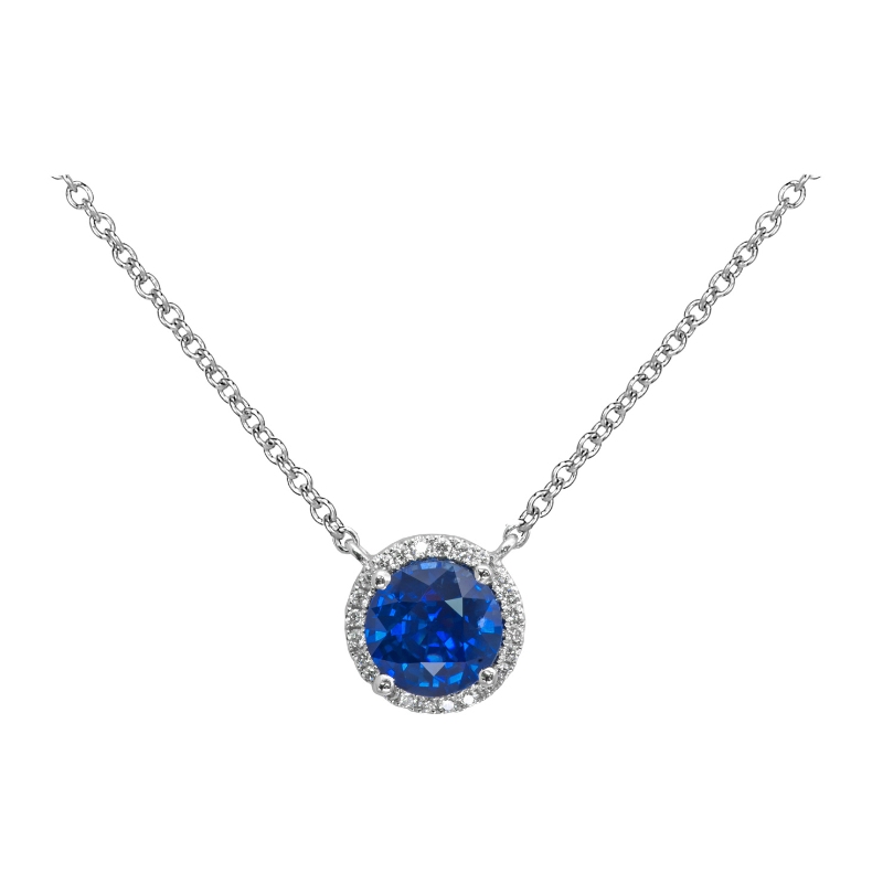 Jyes's Diamond Pave Halo Solitaire Pendant