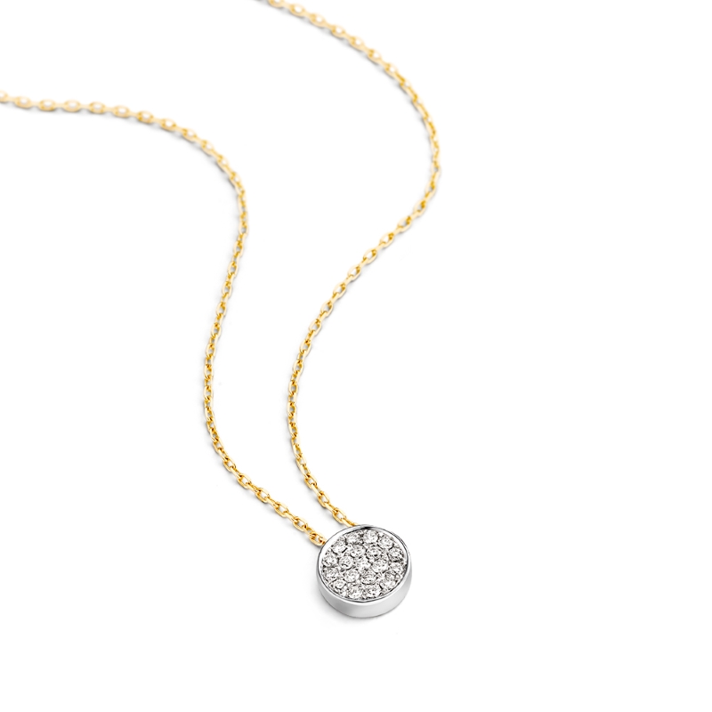 Hulchi Belluni Pave Round Pendant