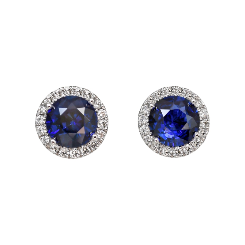 Jyes's Diamond Pave Halo Stud Earrings