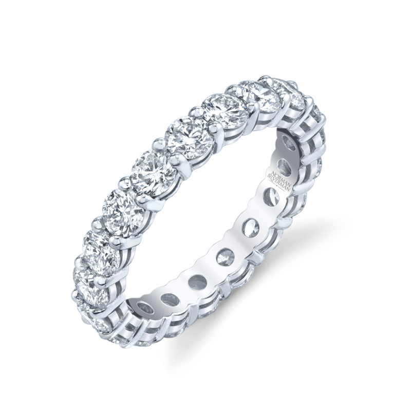 Norman Silverman Round Cut Platinum Eternity Band