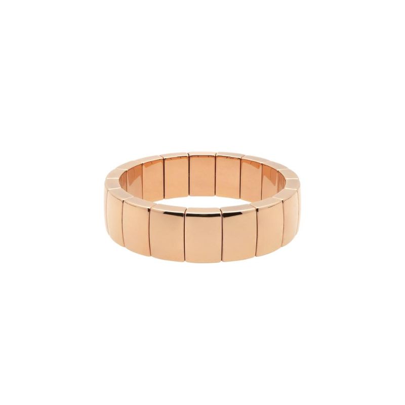 18K Rose Gold Overlay Rectangular Stretch Bracelet