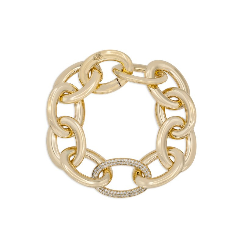 Rudolf Friedmann Over-Sized Gold & Diamond Link Bracelet