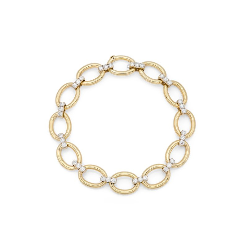 Rudolf Friedmann Flat-Laying Gold & Diamond Bracelet