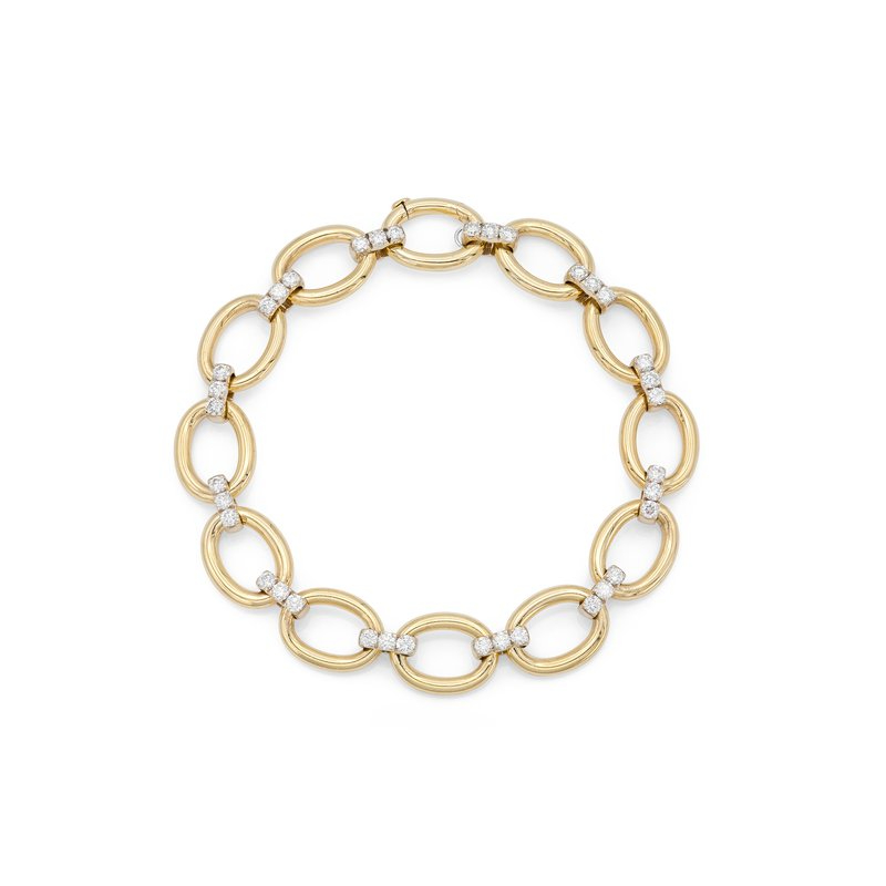 Rudolf Friedmann Flat-Laying Gold & Diamond Bracelet