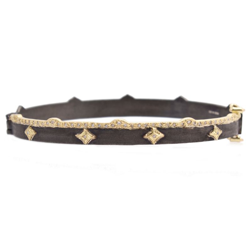 Old World Top Pave Row Huggie Bracelet