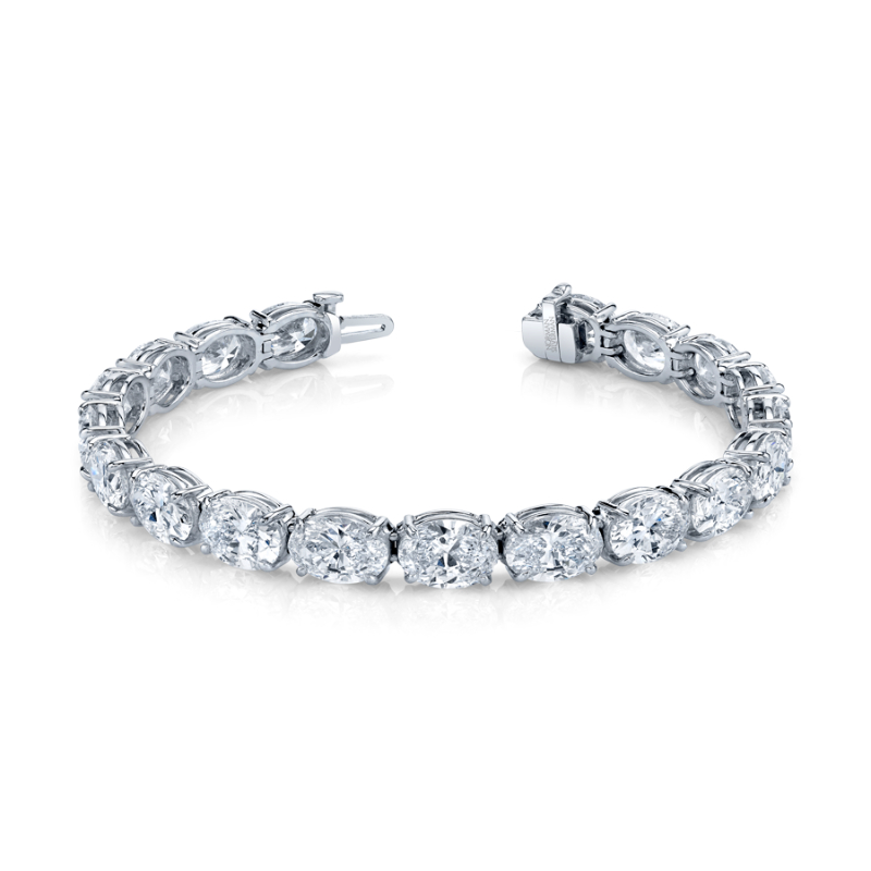 Norman Silverman Oval Shape Straight Line Bracelet East-West