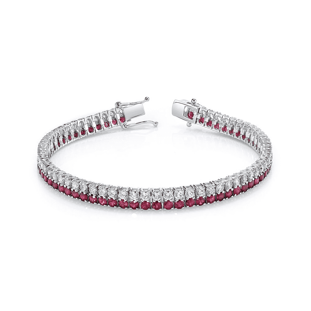 Norman Silverman Diamond And Ruby Bracelet