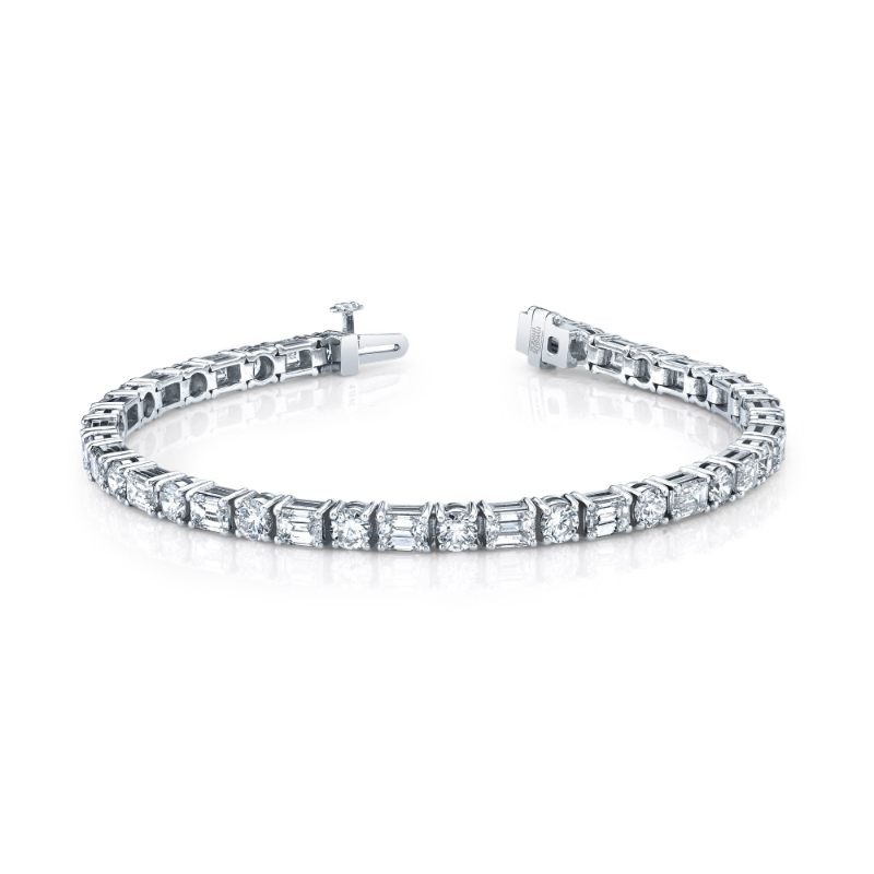 Norman Silverman 9.90 Carat 18K White Gold East-West Bracelet
