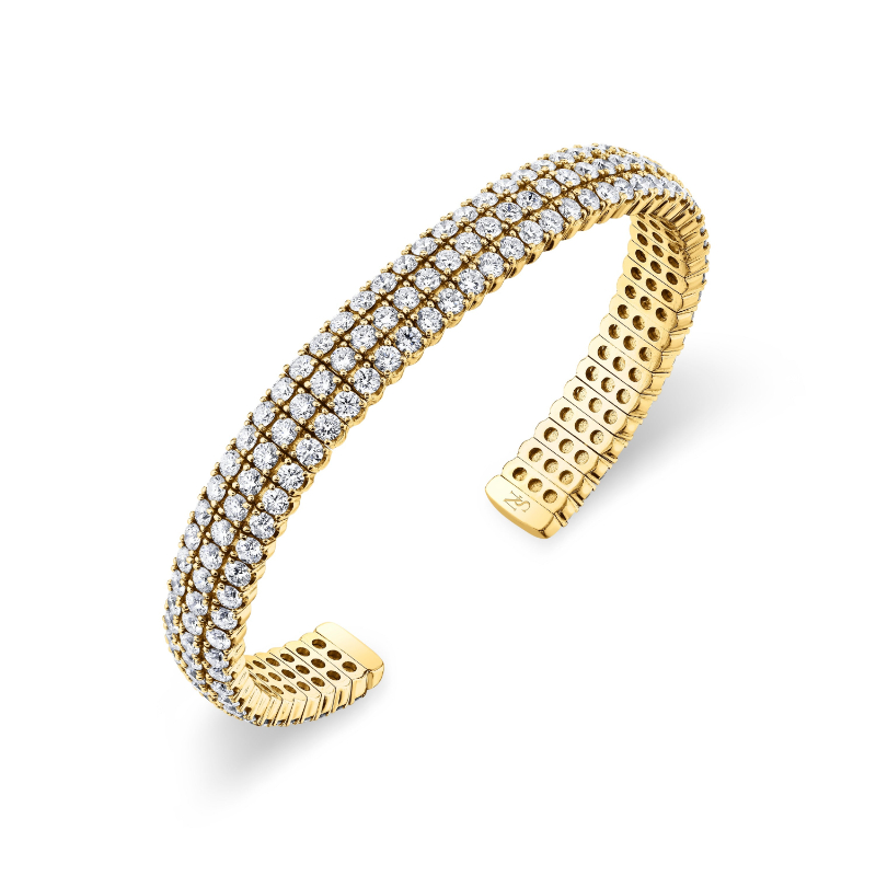 Norman Silverman Diamond Cuff Bracelet In 18K Yellow Gold
