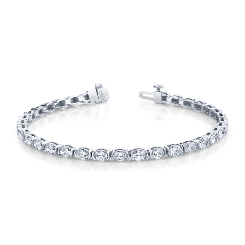 Norman Silverman 2.8 Carat Oval Shape Straight Line Bracelet