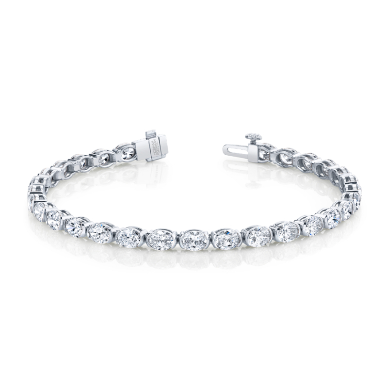 Norman Silverman 9.10 Carat Oval Shape Straight Line Bracelet