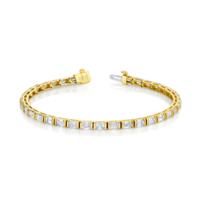 Norman Silverman Emerald Cut Straight Line Bezel Bracelet