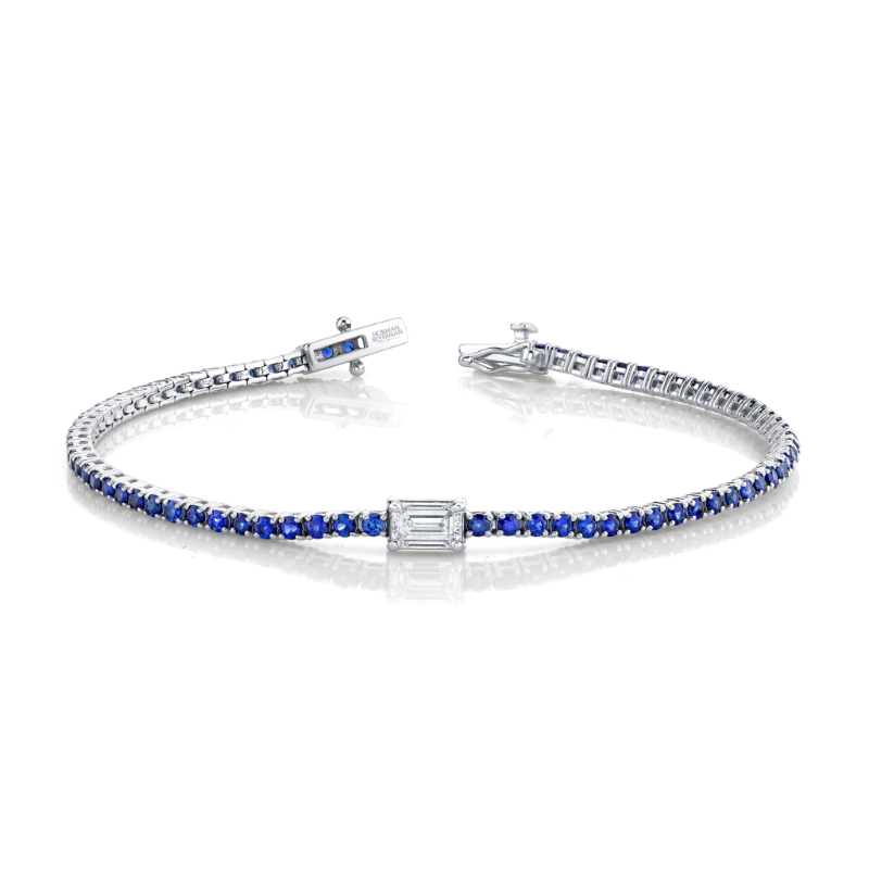 Norman Silverman 3.31 Carat 18K White Gold Straight Line Bracelet