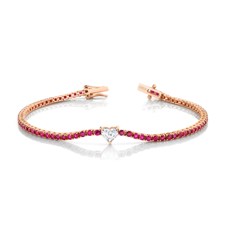 Norman Silverman 3.27 Carat 14K Rose Gold Straight Line Bracelet