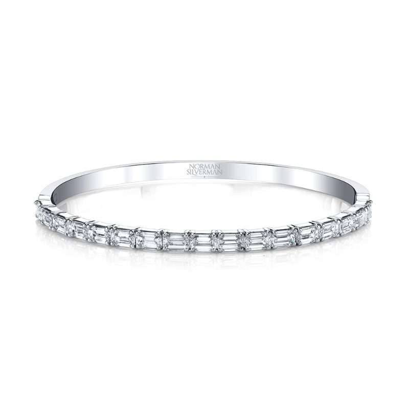 Norman Silverman Emerald Cut Diamond Bangle Bracelet