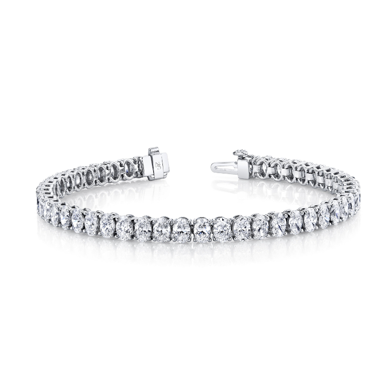Norman Silverman Straight Line Oval Cut Diamond Bracelet