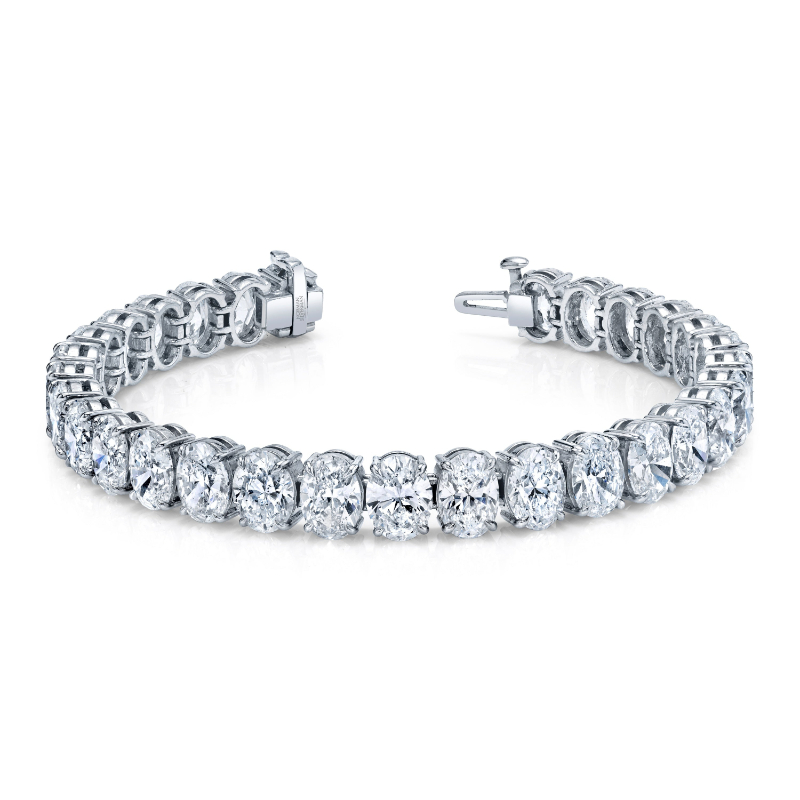 Norman Silverman Oval Cut Diamond Straight Line Bracelet