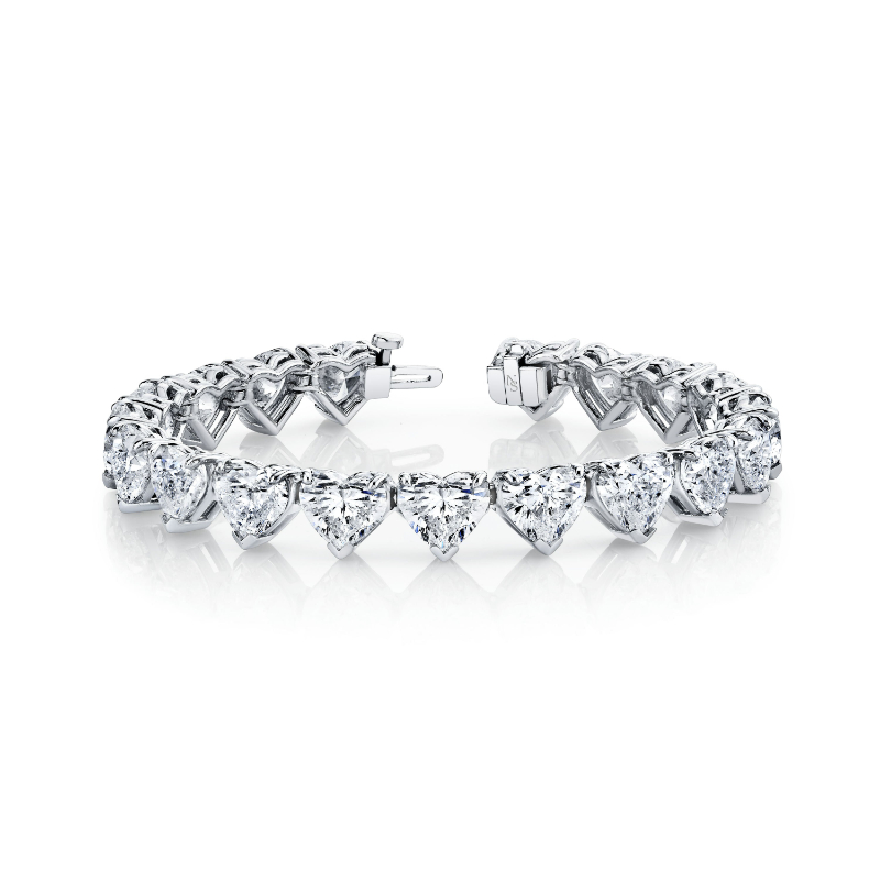 Norman Silverman 38.98 Carat Heart Shape Diamond Bracelet
