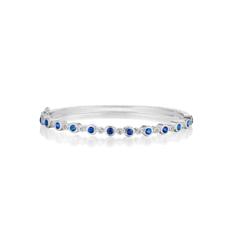 Blue Sapphire Aura Bangle Bracelet