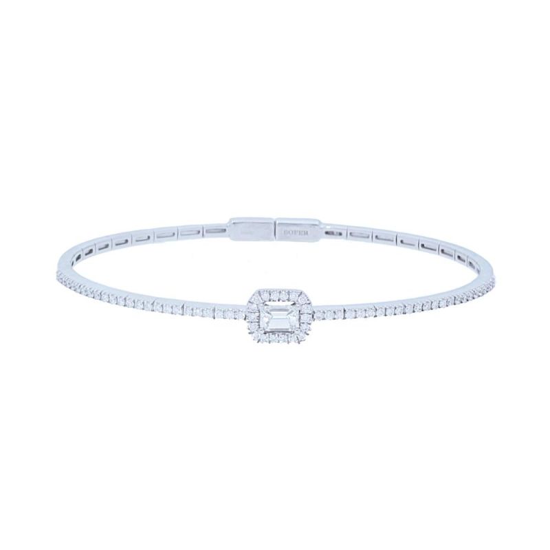 Deutsch Signature Emerald Halo Diamond Bangle