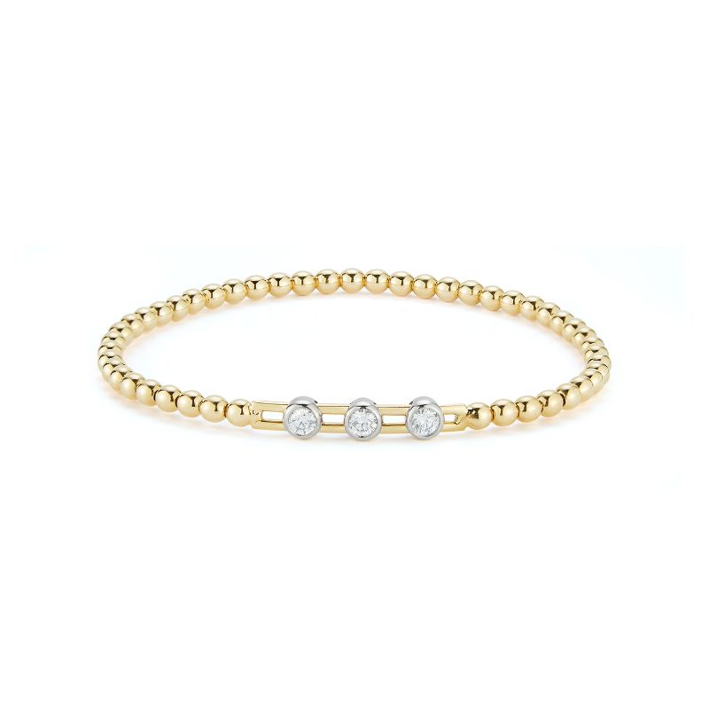 Deutsch Signature 3 Sliding Diamond Bezel Beaded Bracelet