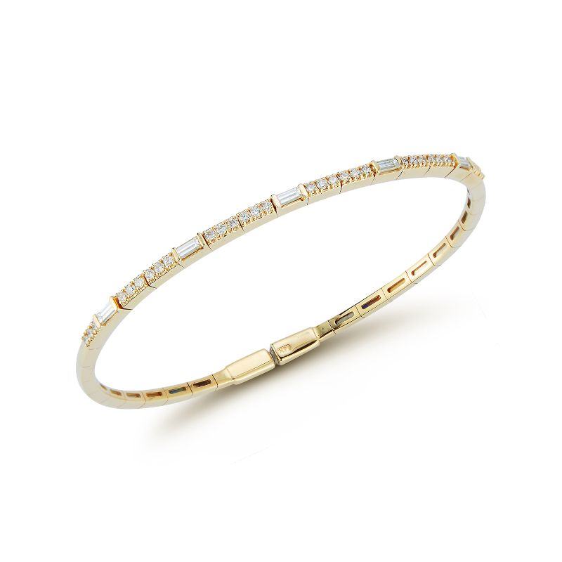 Deutsch Signature Baguettes and Round Diamond Bangle