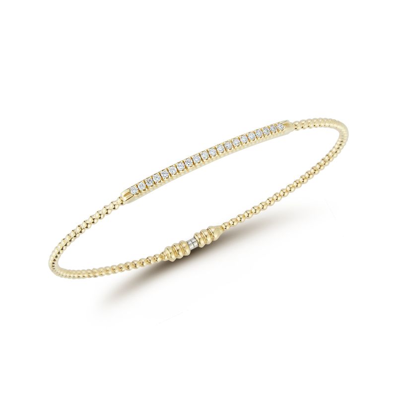 Deutsch Signature Diamond Bar Beaded Bangle