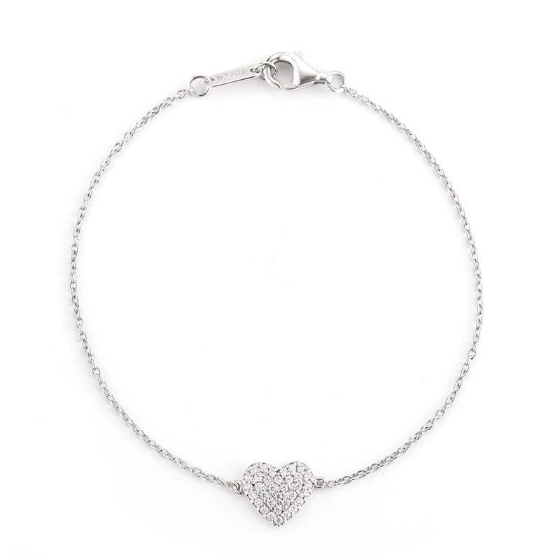 Deutsch Signature Diamond Pave Heart Bracelet