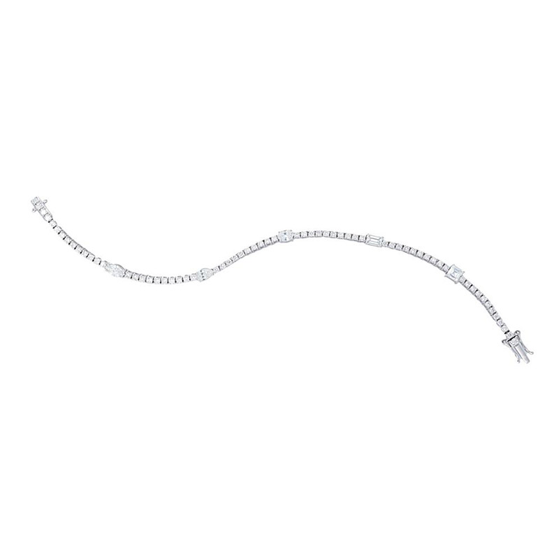 Deutsch Signature Alternating Multi Shape Diamond Tennis Bracelet