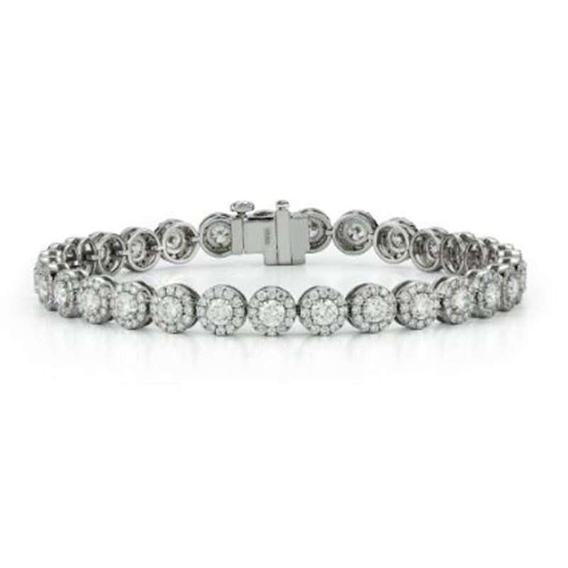 Deutsch Signature Halo Diamond Tennis Bracelet