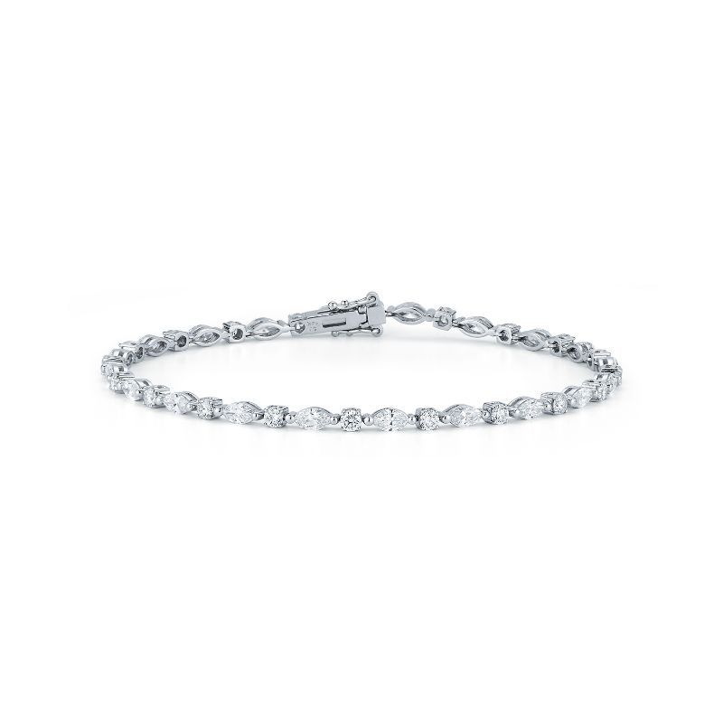 Deutsch Signature Alternating Round and Marquise Diamonds Bracelet