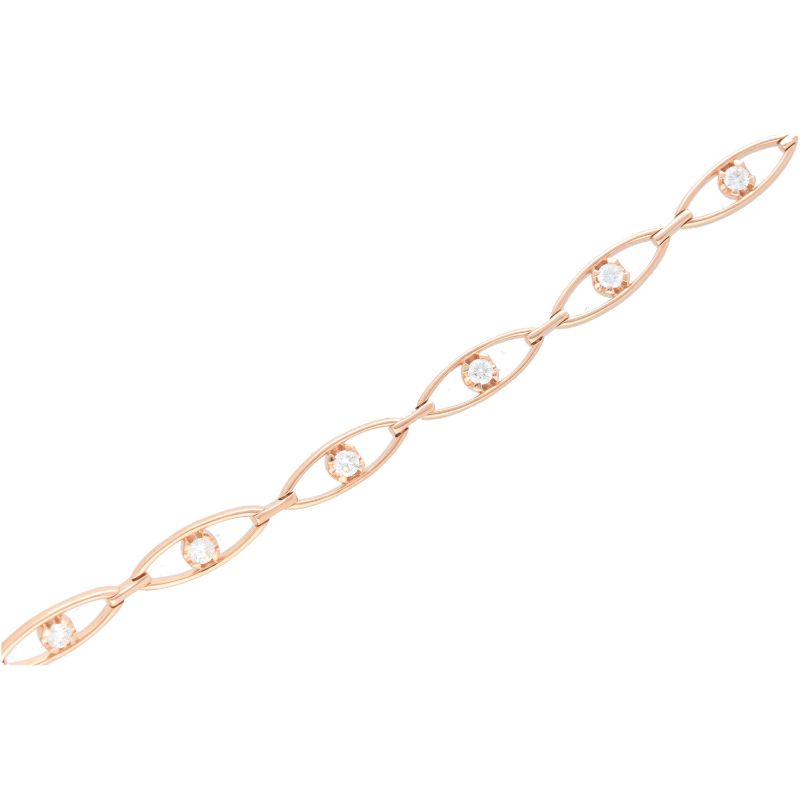 Deutsch Signature Oval Shape  Diamond Link Bracelet