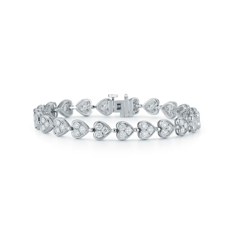 Deutsch Signature Heart Shape Diamond Tennis Bracelet