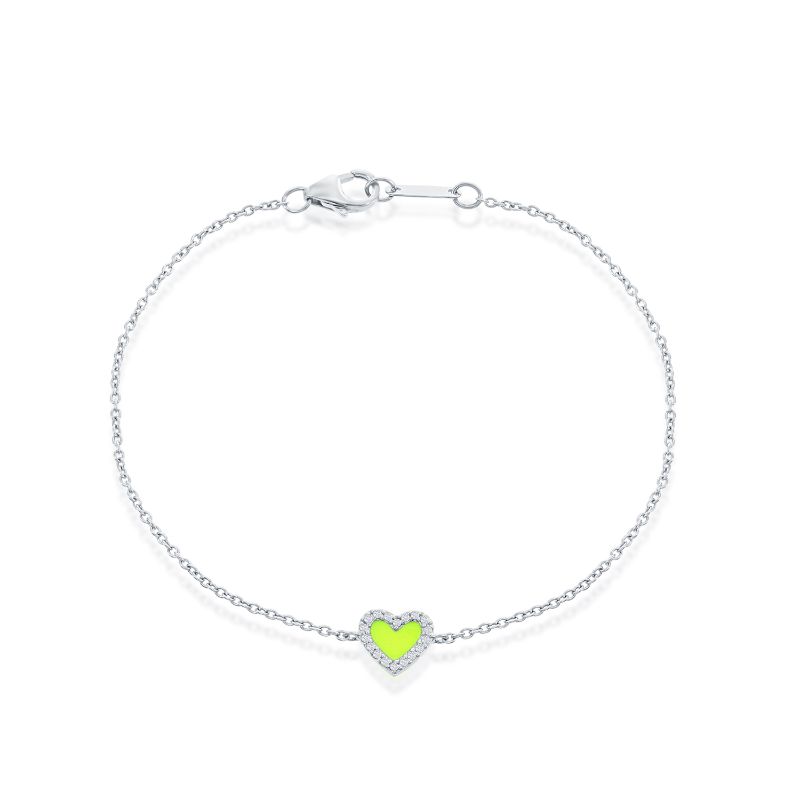 Deutsch Signature Yellow Enamel Diamond Heart Bracelet