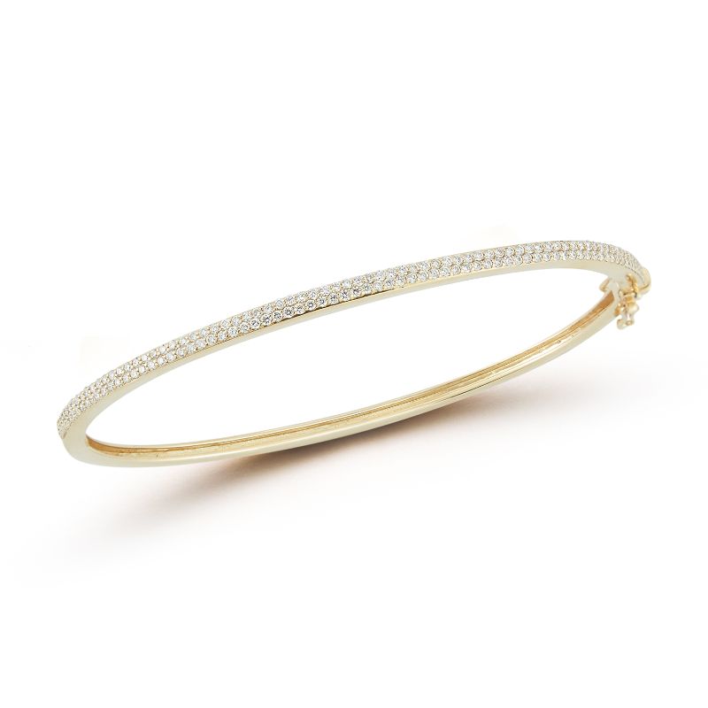 Deutsch Signature Two Row Thin Line Pave Diamond Bangle