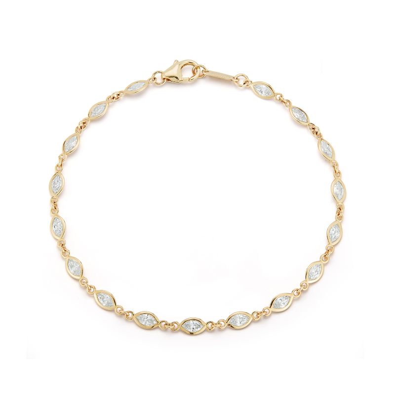 Deutsch Signature All Connected Plain Bezel Pear Diamond By The Yard Bracelet