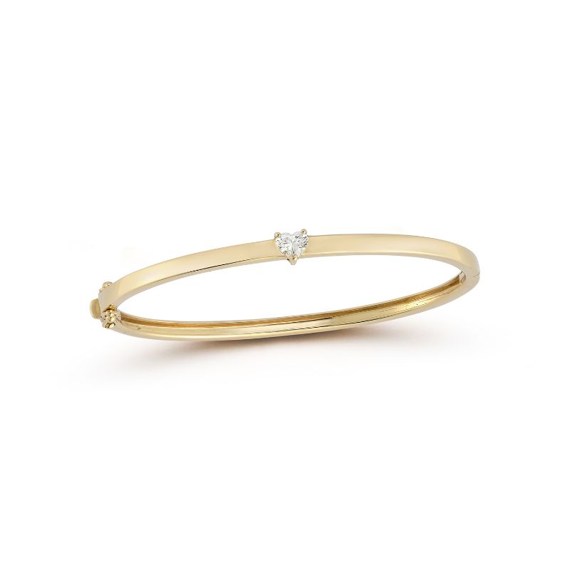 Deutsch Signature Heart Diamond Polished Bangle