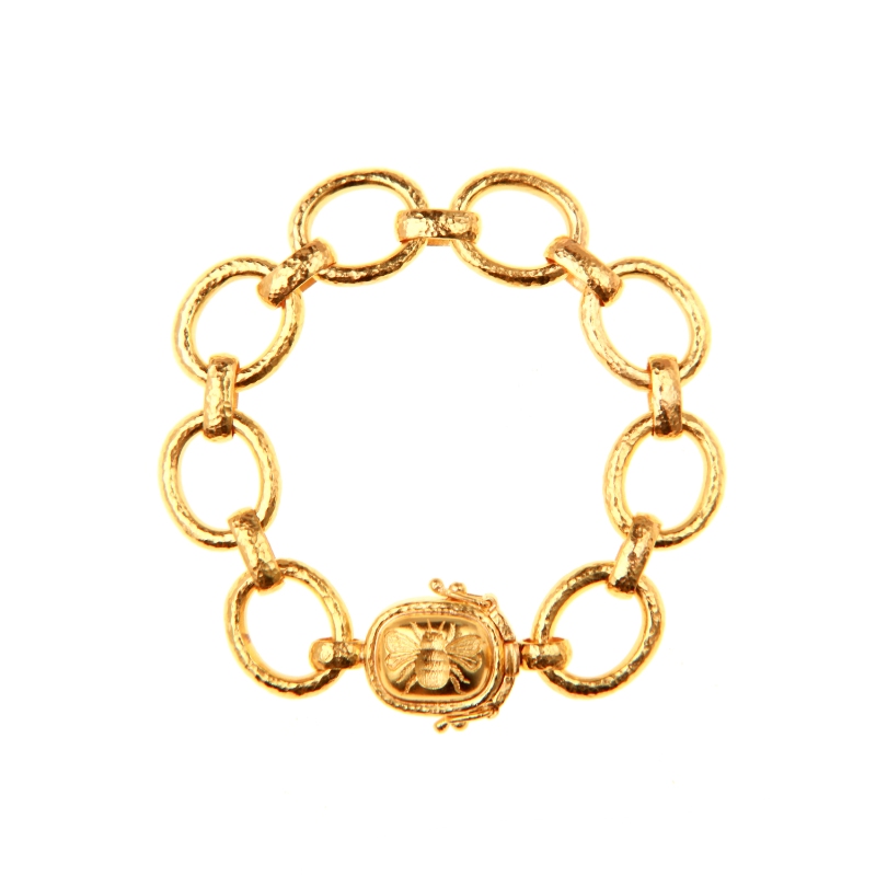 Smooth Link Bracelet with 'Fat Bee' Clasp