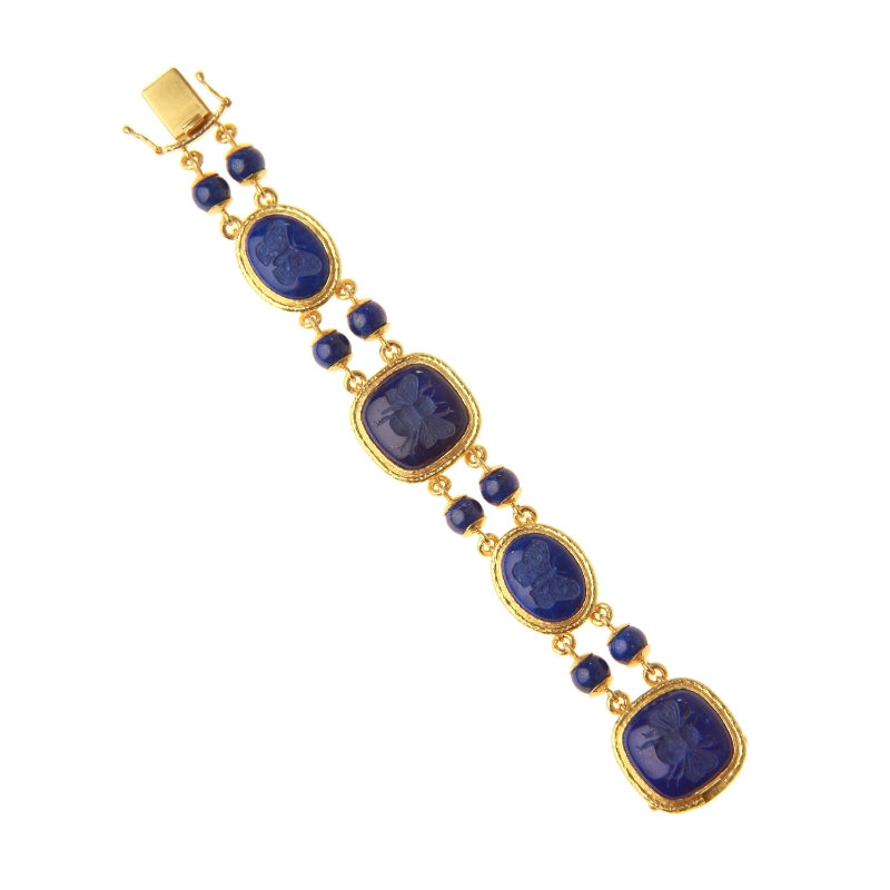 Lapis Intaglio Bracelet