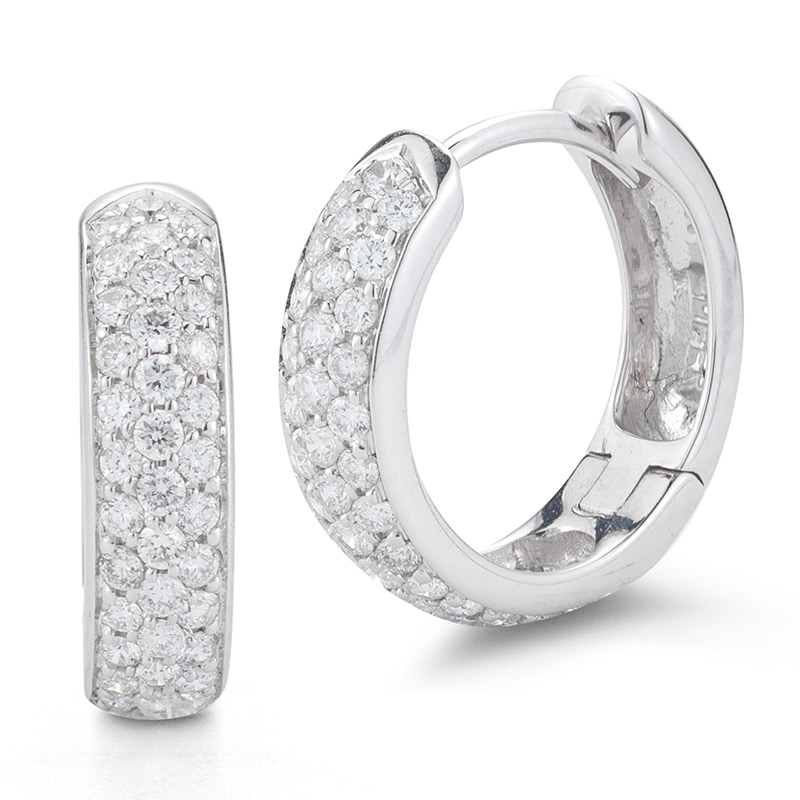 Deutsch Signature Small Pave Diamond Huggie Earrings