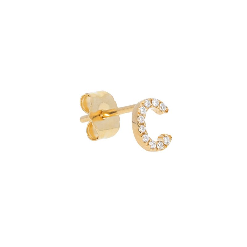 Deutsch Signature Single Initial Stud Earring